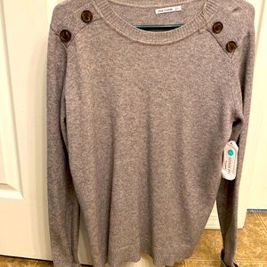 Pink clover large grey sweater NEW